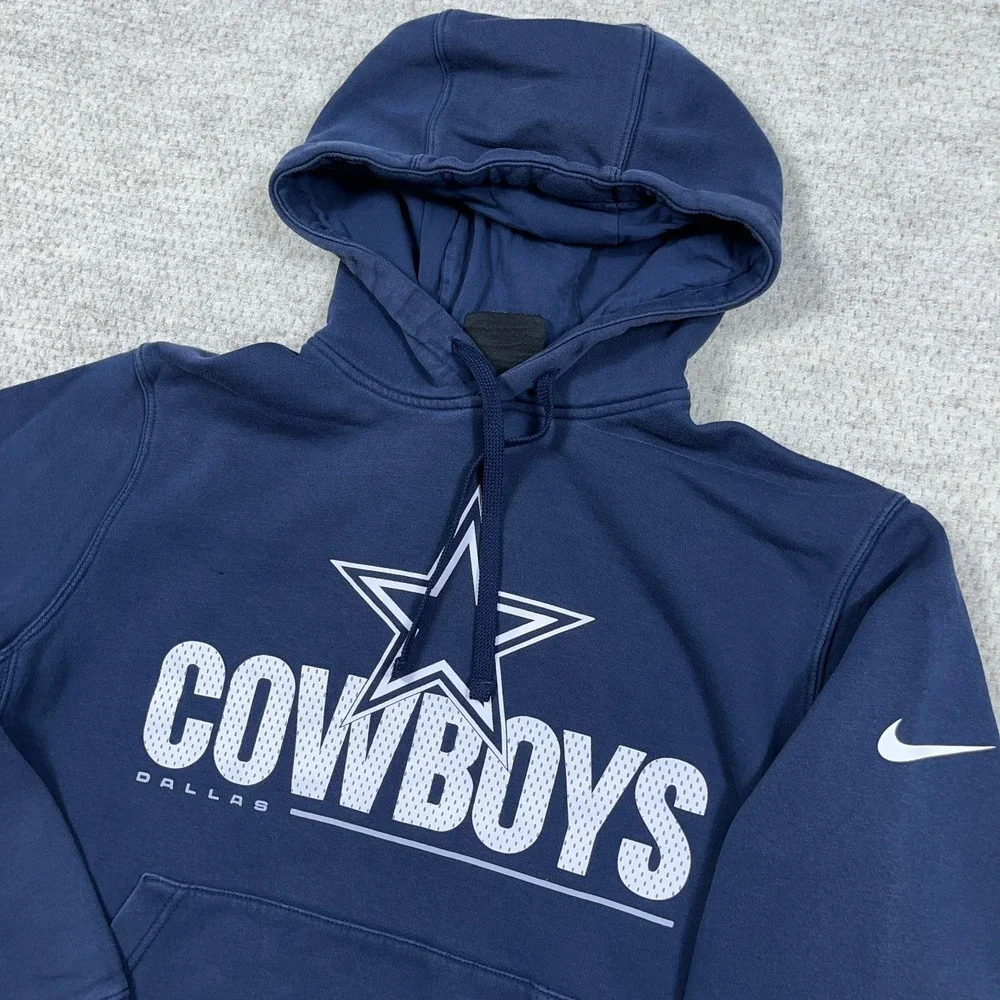 Dallas Cowboys Hoodie Men Medium Blue Nike Sweatshirt NFL‎ Football Cotton Adult